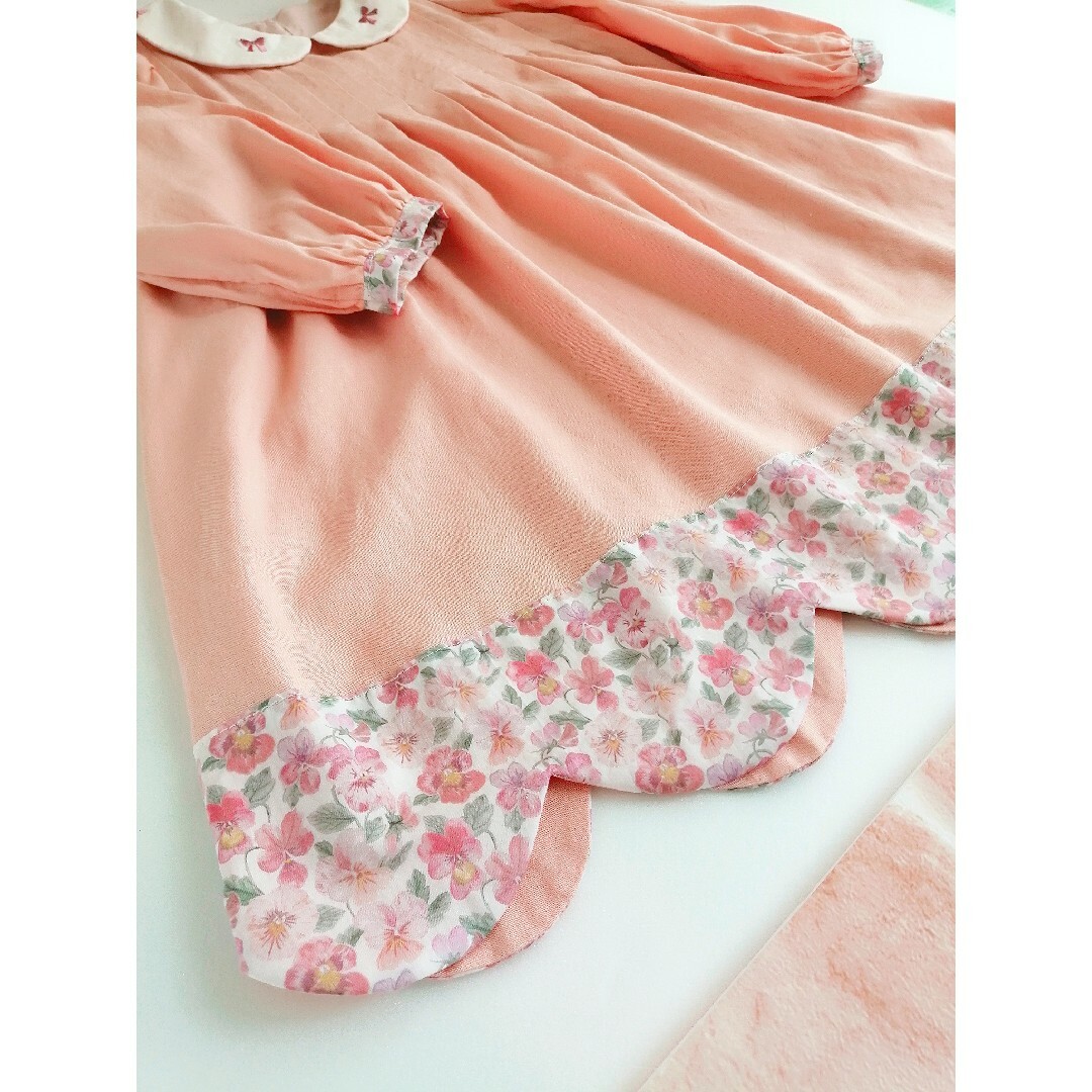 あいこさま ᵗᑋᵃᐢᵏ ᵞᵒᵘ◡̈* タックワンピース キッズ/ベビー/マタニティのキッズ服女の子用(90cm~)(ワンピース)の商品写真