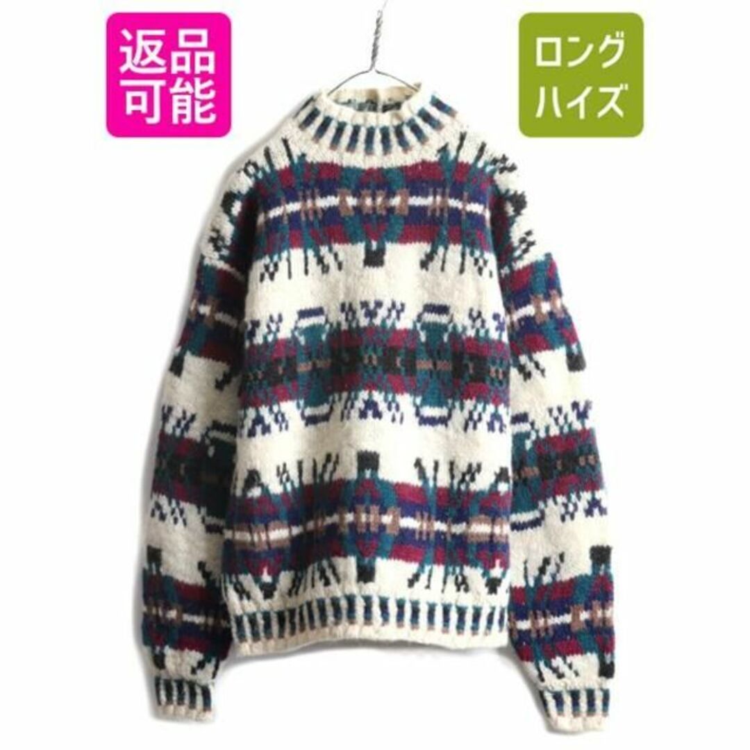 WOOLRICH - 80s ウールリッチ ネイティブ ウール ニット セーター M