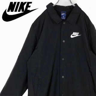 ナイキ(NIKE)のナイキ 定番 コーチジャケット バックデカロゴ 胸ロゴ ナイロンジャケット 黒(ナイロンジャケット)