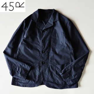 美品 45R 平織りコットンのシャツジャケット 3 ネイビー系 45rpm