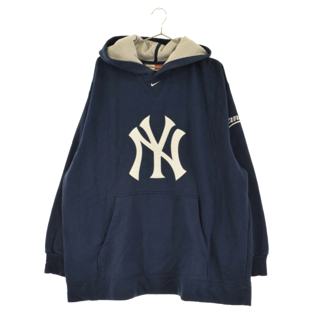 NIKE ナイキ 90S New York Yankees NYロゴワッペン プルオーバーパーカー ネイビー57センチ袖丈