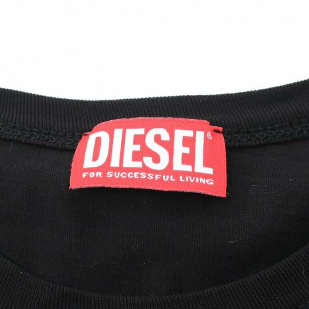 DIESEL(ディーゼル)の Tシャツ ノースリーブ ロゴプリント コットン ブラック マルチカラー ダメージ加工 メンズのトップス(Tシャツ/カットソー(半袖/袖なし))の商品写真