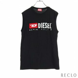 ディーゼル(DIESEL)の Tシャツ ノースリーブ ロゴプリント コットン ブラック マルチカラー ダメージ加工(Tシャツ/カットソー(半袖/袖なし))