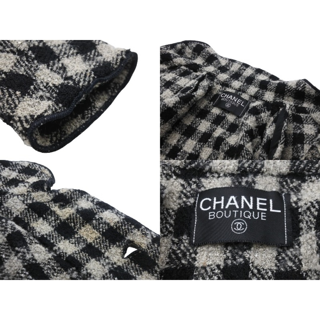 CHANEL(シャネル)のCHANEL シャネル ジャケットツイードジャケット ブラック ホワイト ココマーク ココボタン ブラック ホワイト 中古 55281 レディースのジャケット/アウター(その他)の商品写真