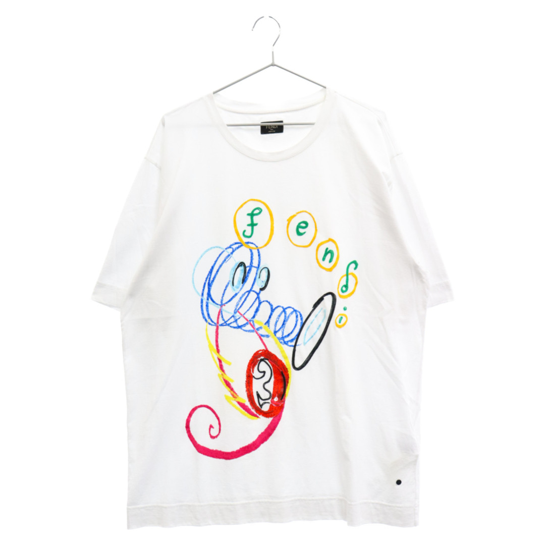 FENDI フェンディ SEAHORSE PRINT 半袖Tシャツ カットソー FY0936 AH15 ホワイト XXL