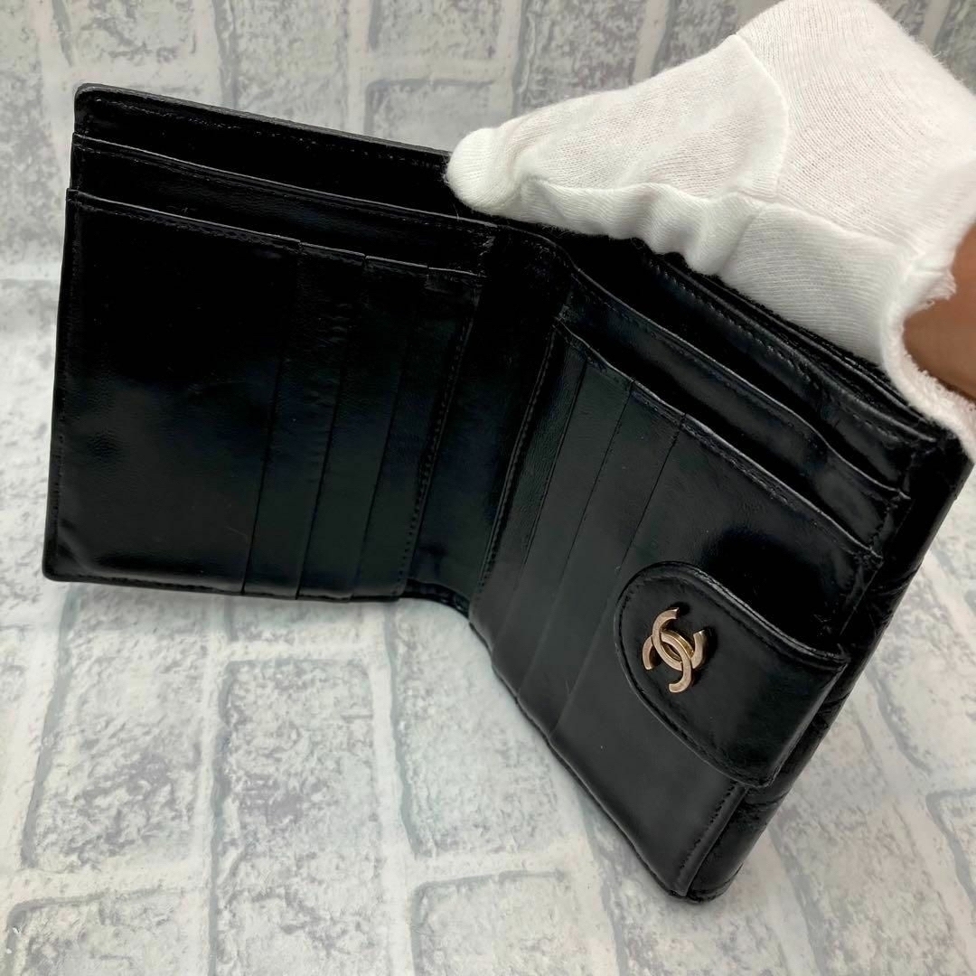 CHANEL(シャネル)のりかさま専用　Gカードあり✨シャネル　ビコローレ　Wホック　折り財布　ブラック レディースのファッション小物(財布)の商品写真