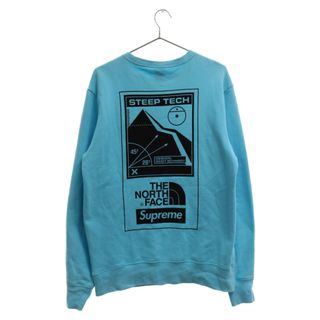 シュプリーム(Supreme)のSUPREME シュプリーム 16SS×THE NORTH FACE Steep Tech Crewneck スティープテック プリント クルーネック スウェットトレーナー ライトブルー NT01605I(スウェット)