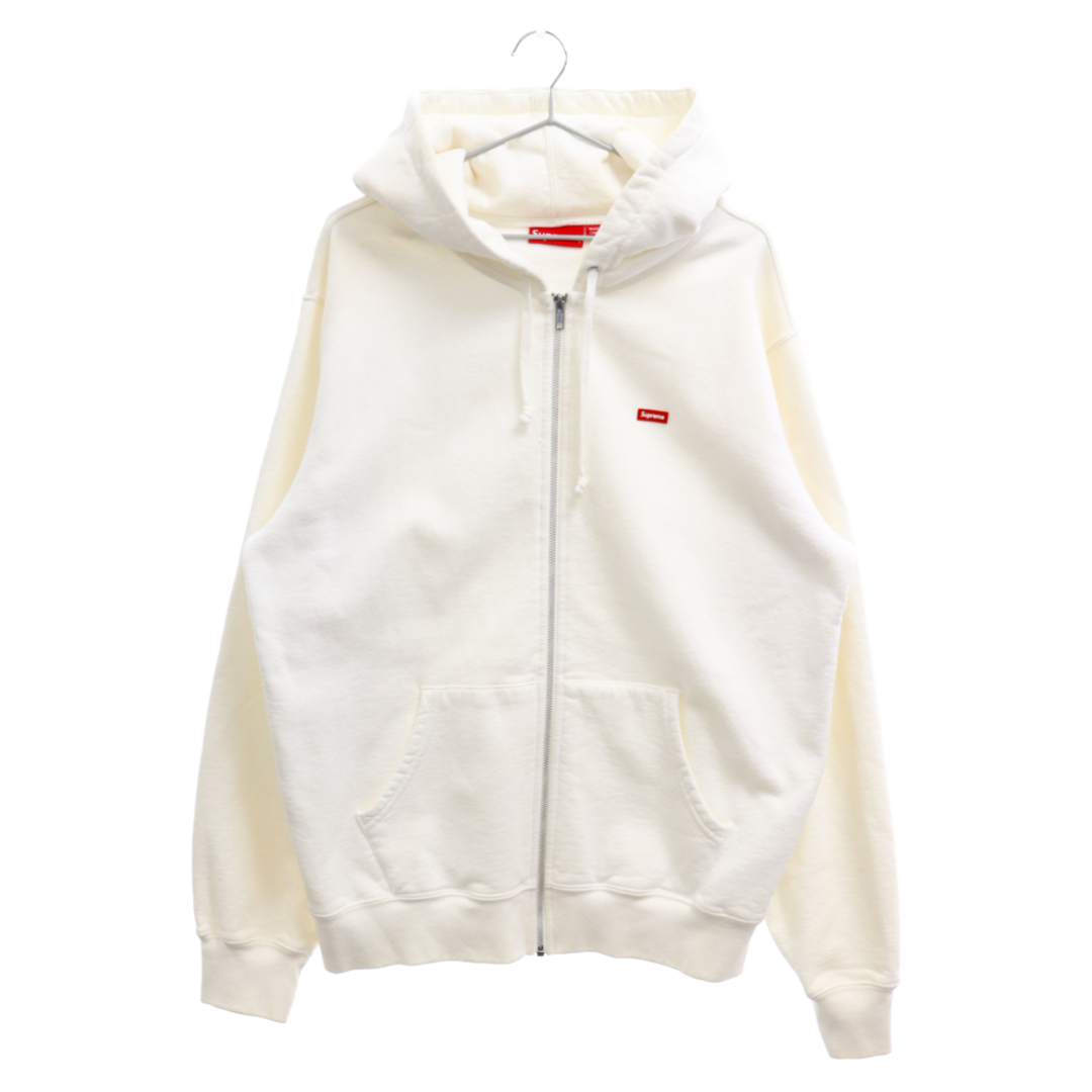 SUPREME シュプリーム 19SS Small Box Zip Hooded Sweatshirt ラバースモールボックスロゴ ジップアップ スウェット パーカー ホワイト