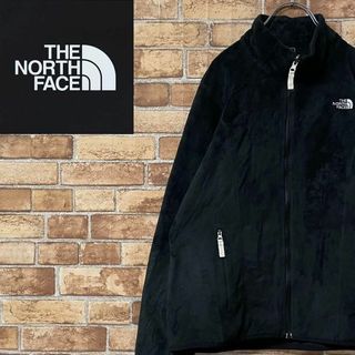 ザノースフェイス(THE NORTH FACE)のノースフェイス　フリースジャケット　刺繍ロゴ　アウトドア　黒　古着女子　M.(ブルゾン)