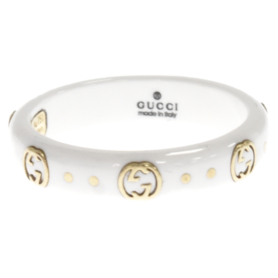 Gucci - GUCCI グッチ インターロッキングG K18 セラミック リング