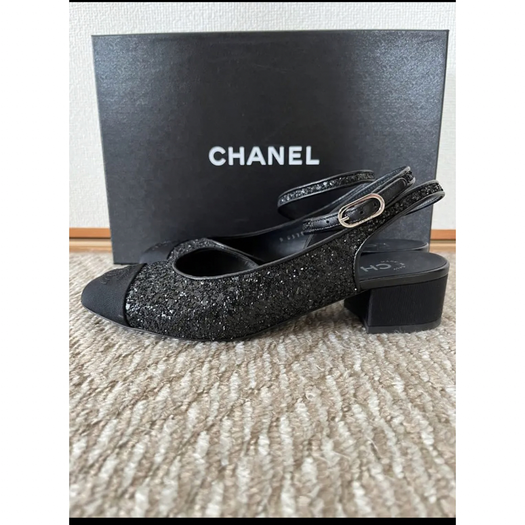 【週末値下げ】シャネルCHANEL❤︎ストラップパンプス❤︎36.5  ブラック