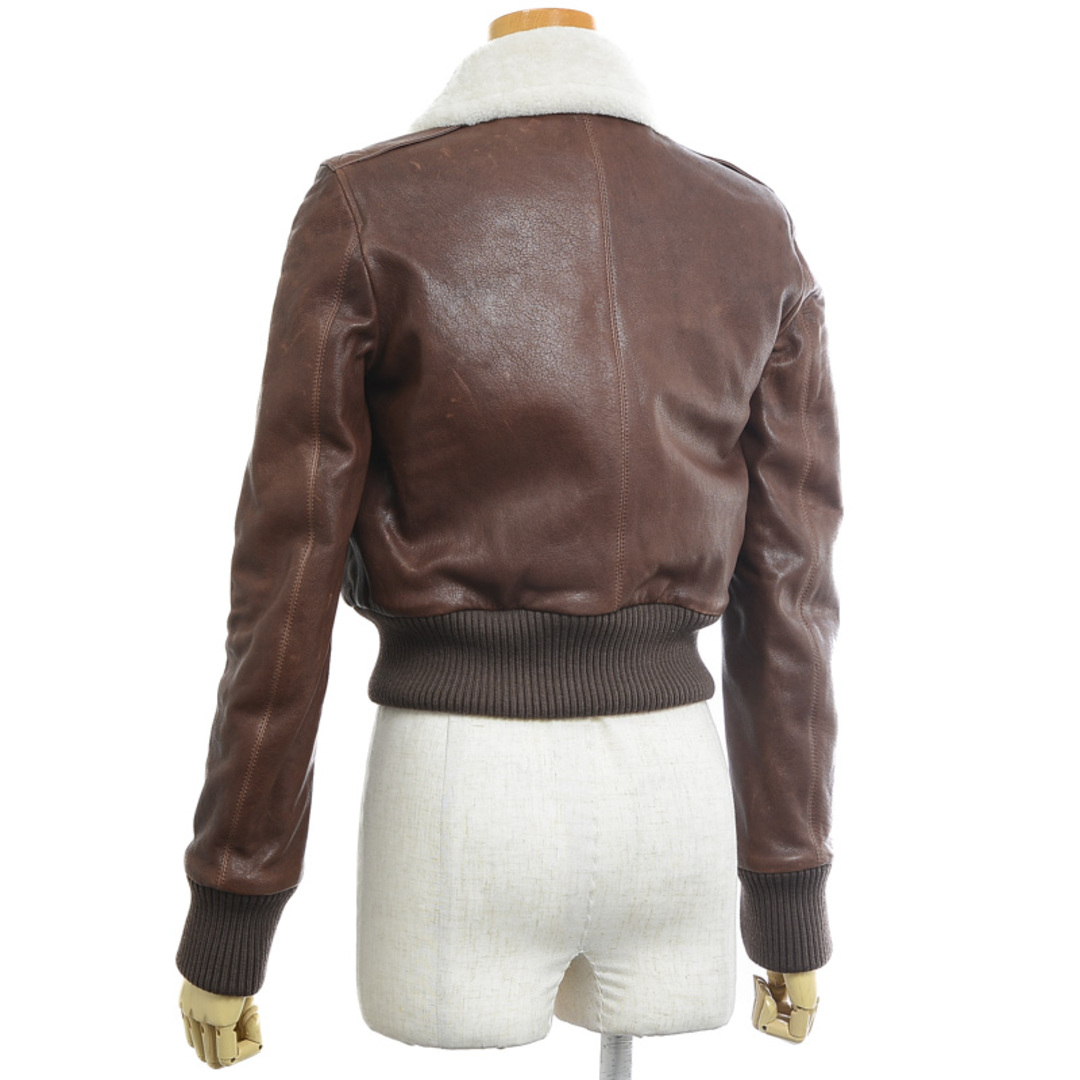 Dior(ディオール)のディオール レザーブルゾン レザージャケット ブラウン 158C70AL800 レディースのジャケット/アウター(ライダースジャケット)の商品写真