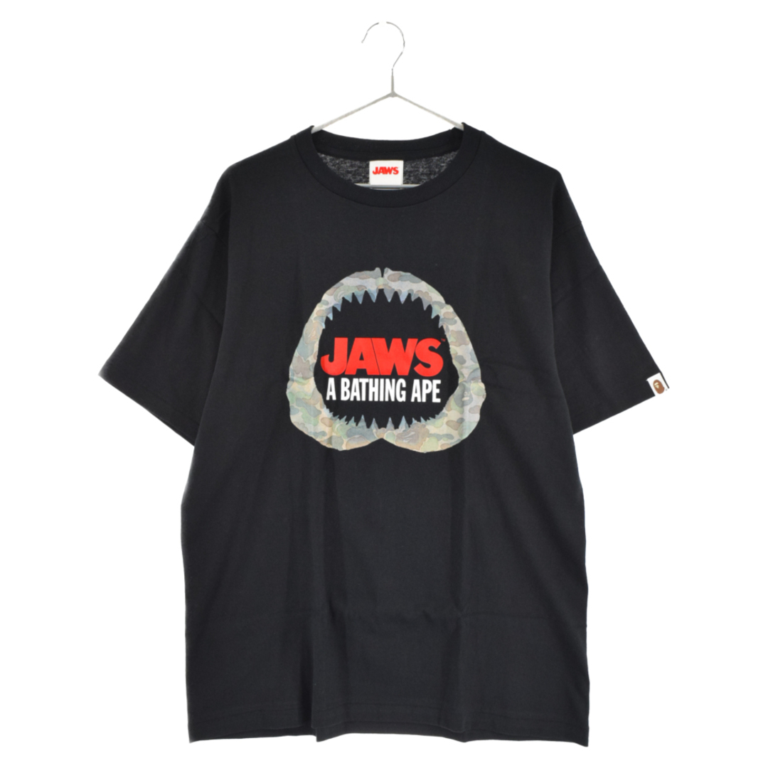 A BATHING APE アベイシングエイプ JAWS TEE ジョーズ フロントシャーク半袖Tシャツ ブラック 1C23110971