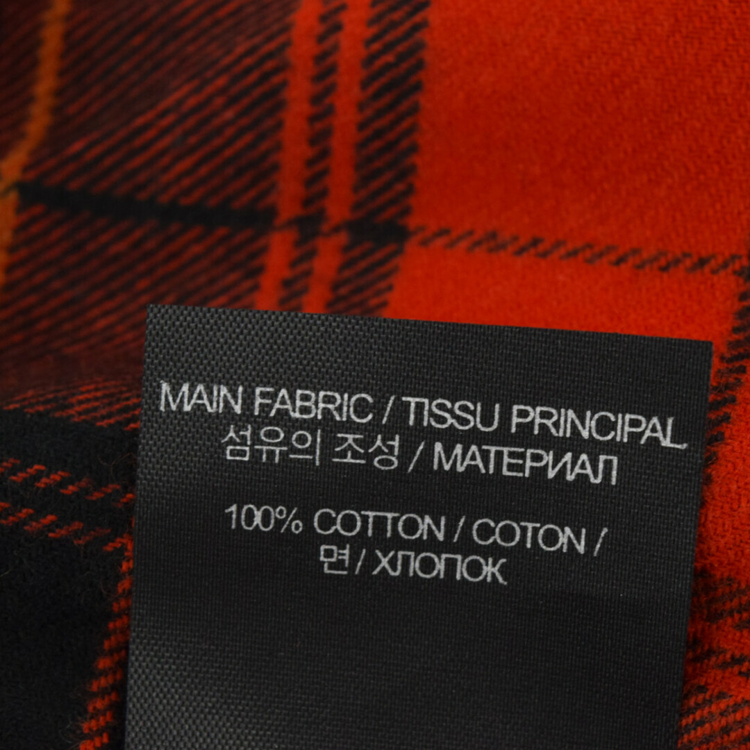 VETEMENTS ヴェトモン MY NAME IS VETEMENTS SLEEVELESS FLANNEL SHIRT マイネームイズヴェトモン ロングスリーブ チェック ネルシャツ レッド UE52SH580R