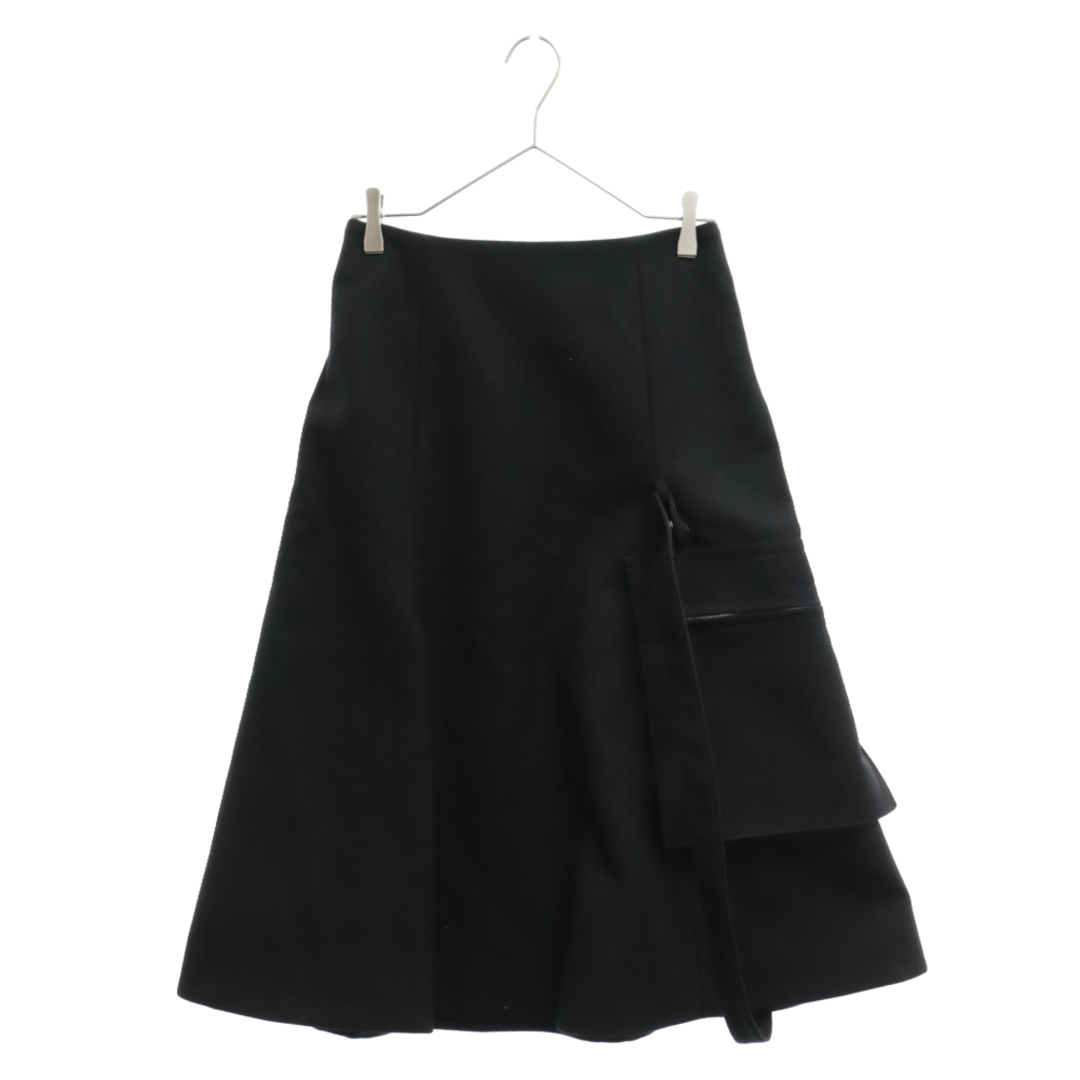 Sacai サカイ 23AW Wool Melton Skirt ウールメルトン ポケット スカート レディース ブラック 23-06954