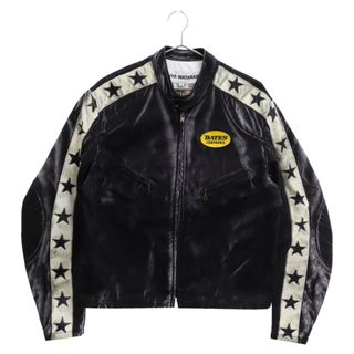 コムデギャルソン(COMME des GARCONS)のCOMME des GARCONS コムデギャルソン 23SS×BerBerJin BATES Print Riders Jacket ベルベルジン 転写プリントモーターサイクルジャケット ブラック JK-J021(フライトジャケット)