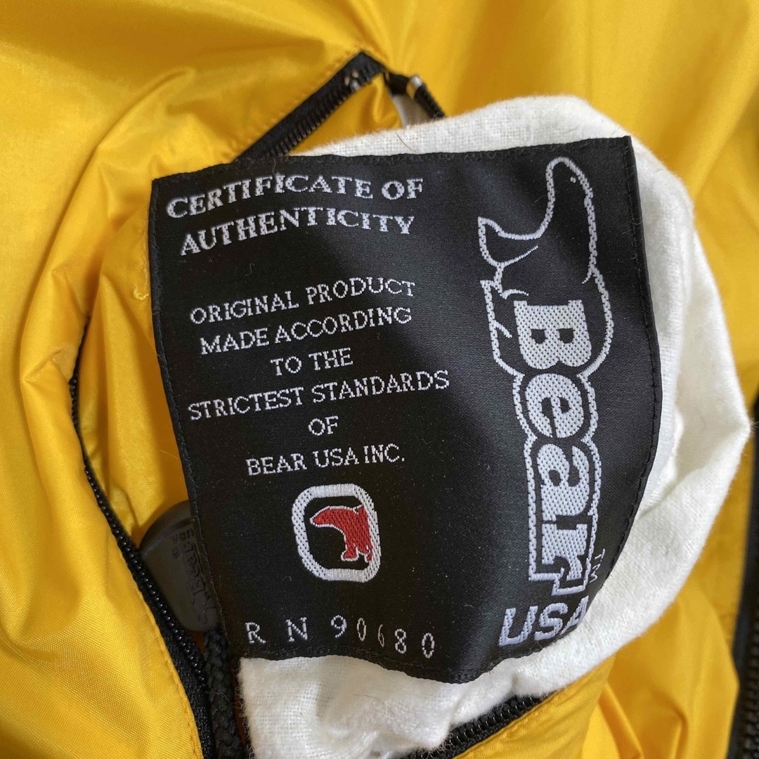 Bear USA(ベアー)のBear USA 肉厚リバーシブルダウンジャケット 黒黄色ツートン 90's メンズのジャケット/アウター(ダウンジャケット)の商品写真