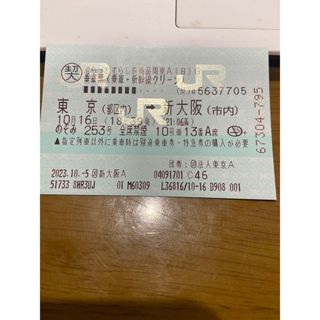 新幹線チケット(鉄道乗車券)