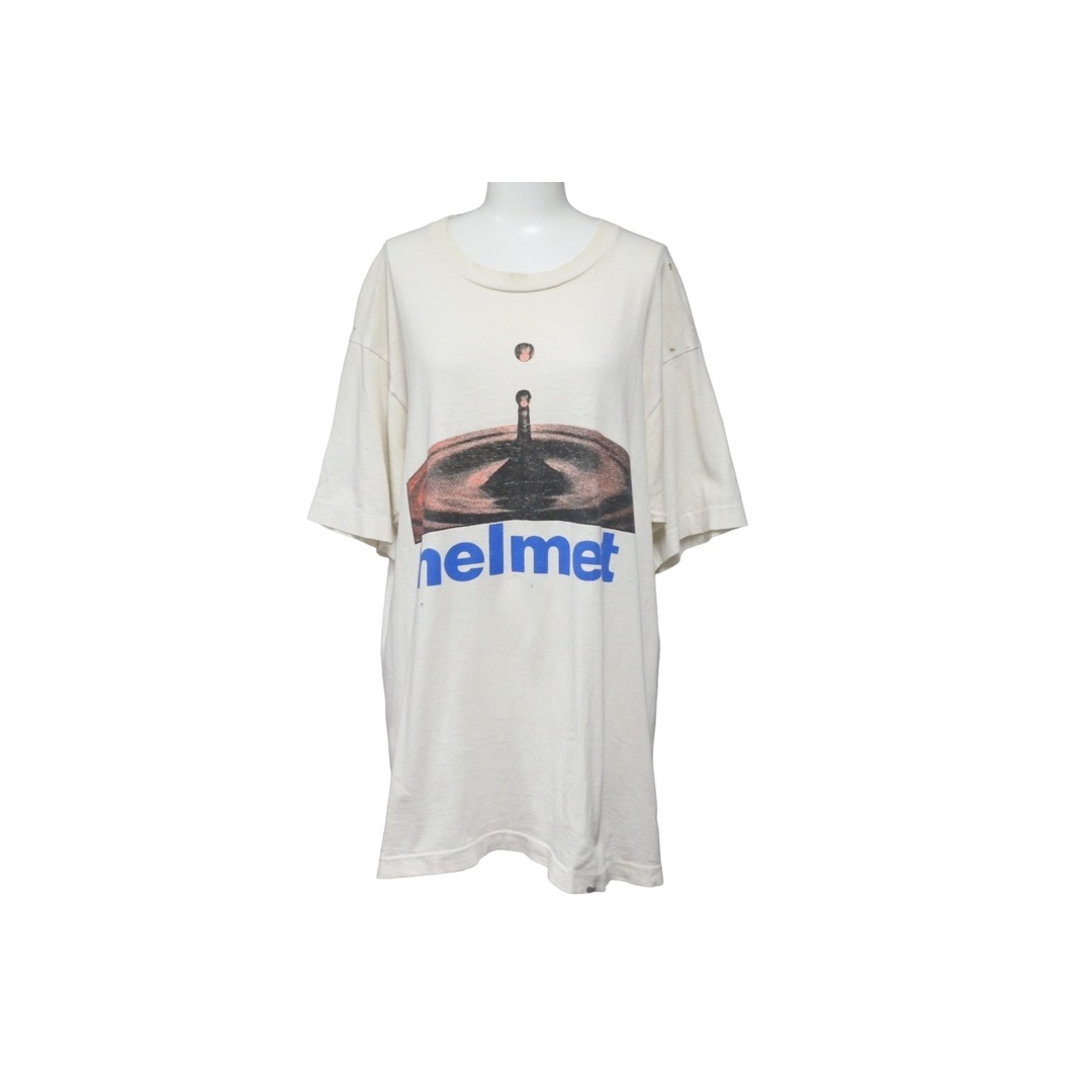 helmet 90's ヘルメット バンド 半袖Ｔシャツ vintage ヴィンテージ  フルーツオブザルーム サイズL 良品  55367