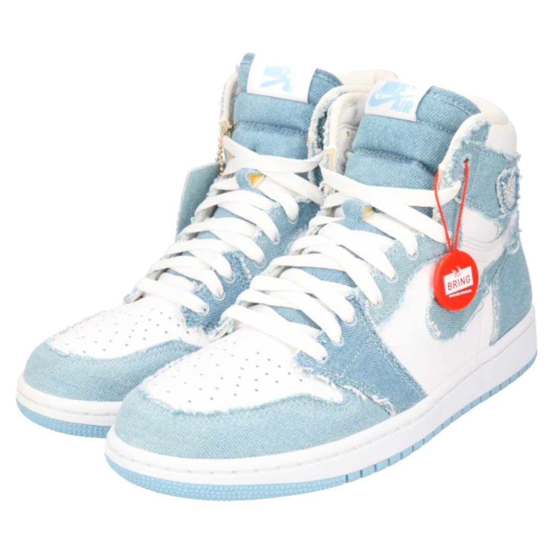 NIKE ナイキ WMNS AIR JORDAN 1 HIGH OG DENIM DM9036-104 ウィメンズ エアジョーダン1 ハイ OG デニム ハイカットスニーカー US10.5/27.5cm ホワイト/ブルー