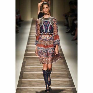 エトロ(ETRO)の定価39万円 美品 ETRO エトロ シフォン花柄ワンピース イタリア製(ひざ丈ワンピース)