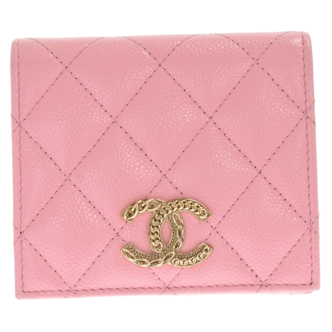 CHANEL - CHANEL シャネル キャビアスキン フラップ コンパクト