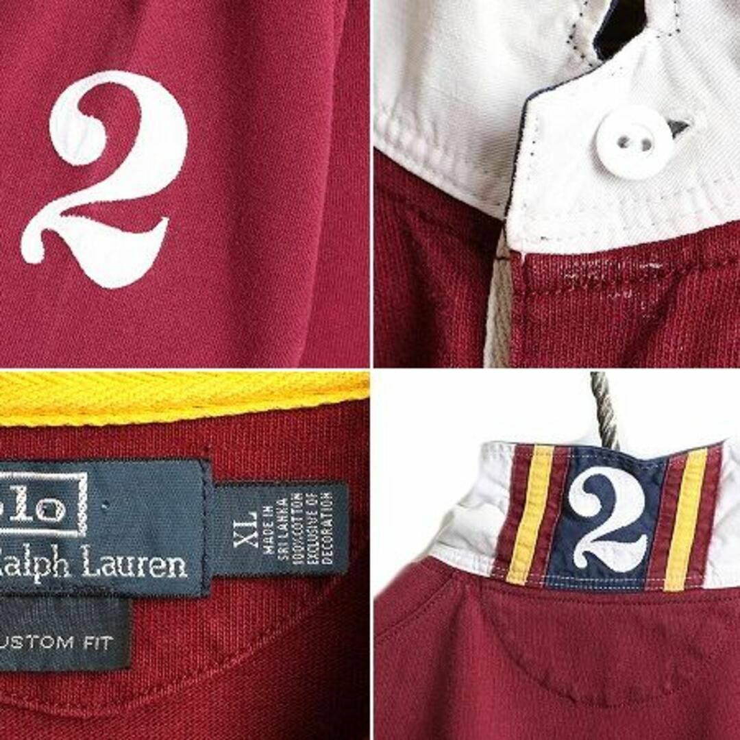 Ralph Lauren(ラルフローレン)のビッグポニー ポロ ラルフローレン 長袖 ラガーシャツ XL エンジ ラグビー メンズのトップス(シャツ)の商品写真