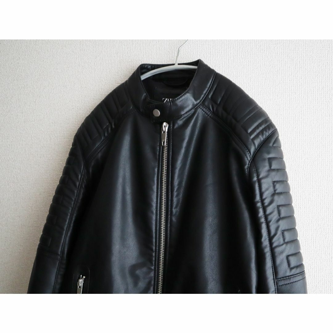 本革】ザラ ZARA レザーライダース スエード シングル/ダブル XL-