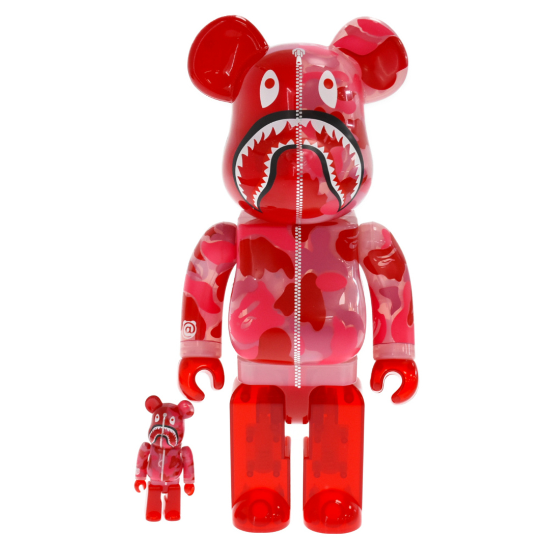 MEDICOM TOY メディコムトイ BE@RBRICK×A BATHING APE BAPE PLAY 100% & 400% ベアブリック アベイシングエイプ シャーク フィギュア 人形 レッド