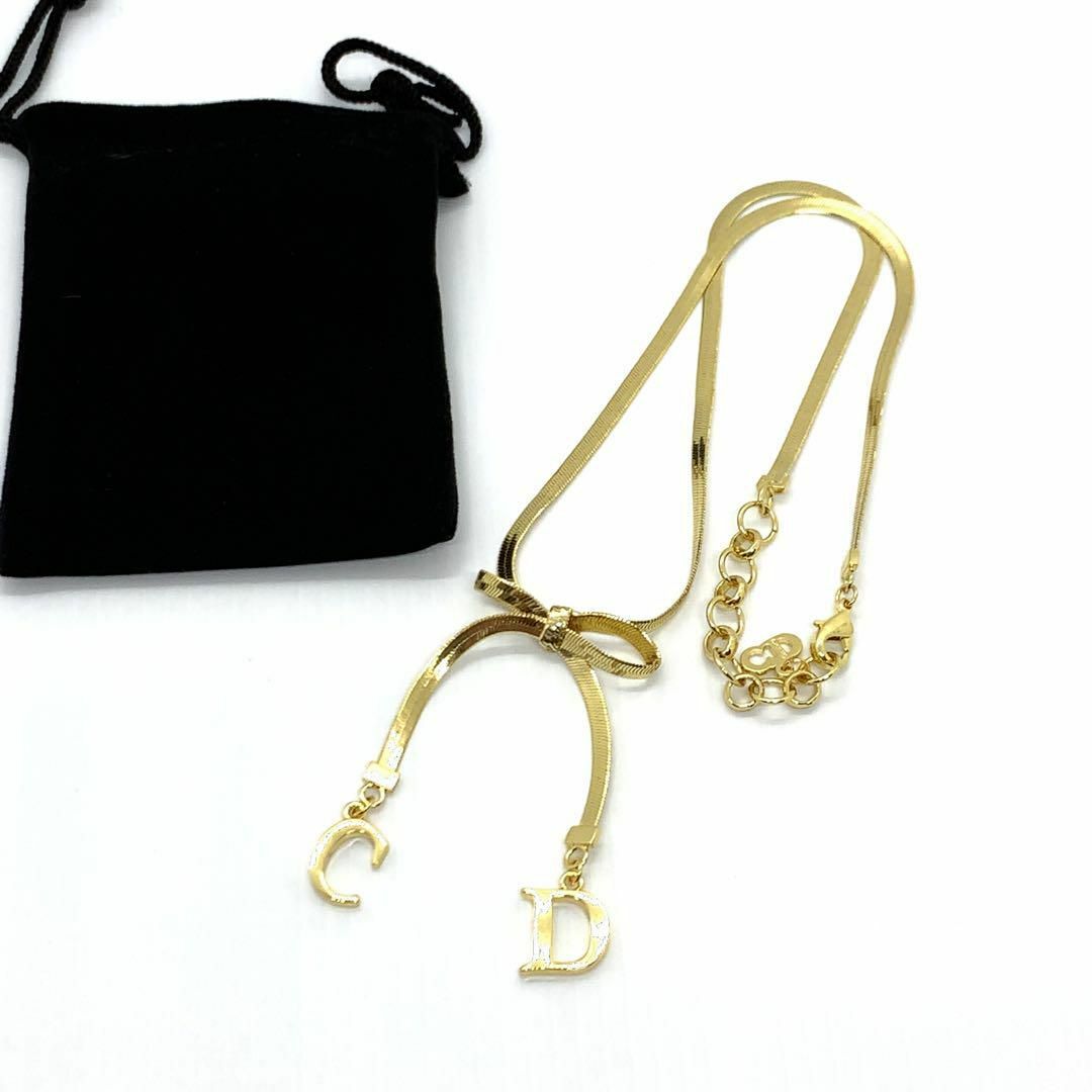 ☆極美品 試着程度☆ディオール蝶々結びリボン ネックレス #09129y132