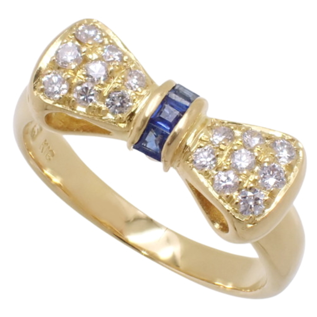 【新品仕上げ済】ニナリッチリング・指輪 サファイヤ ダイヤモンド リング K18 イエローゴールド YG ゴールド金 40802067321