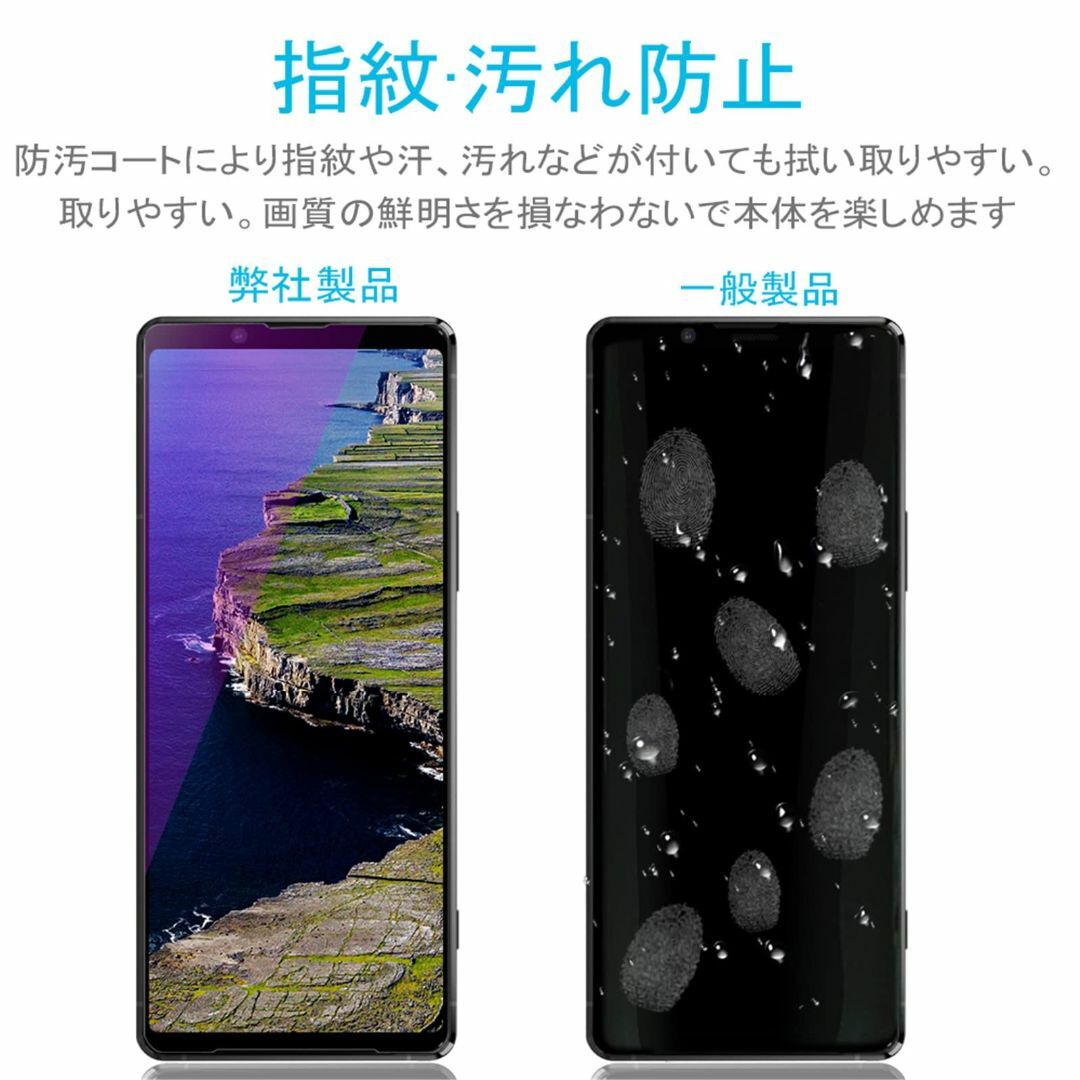 【2022改良型】 Xperia1III ガラス フィルム ブルーライト 全面吸