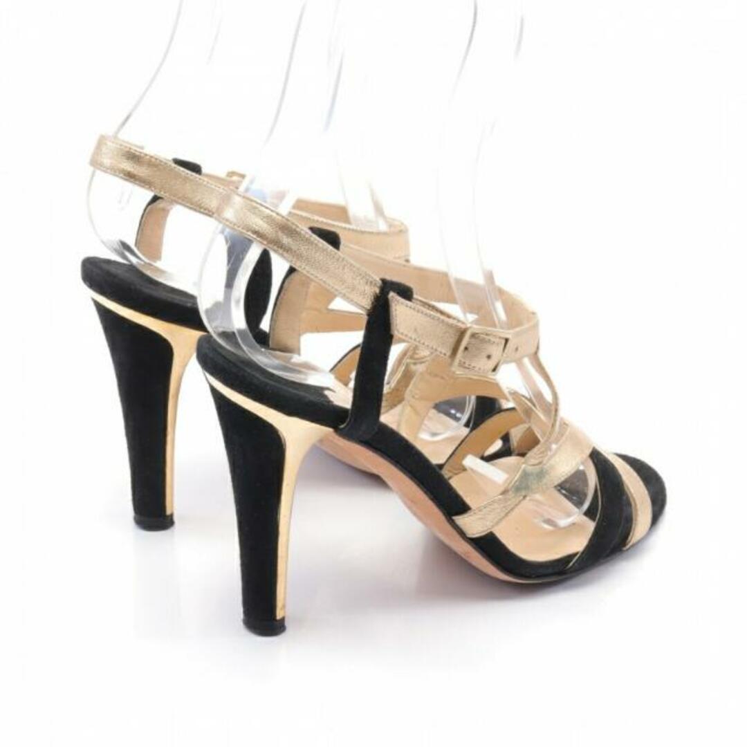 JIMMY CHOO - サンダル レザー スエード ゴールド ブラックの通販 by