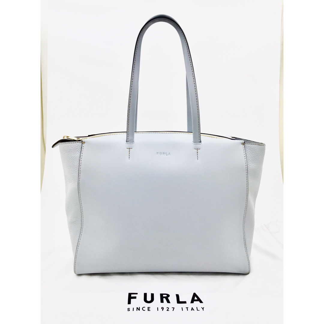 良品　フルラ　FURLA　レジーナ　ラージ　トート　ライトブルー　レディース