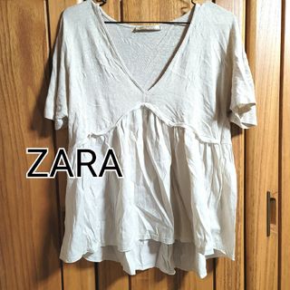 ザラ(ZARA)のZARA　リネントップス(カットソー(半袖/袖なし))