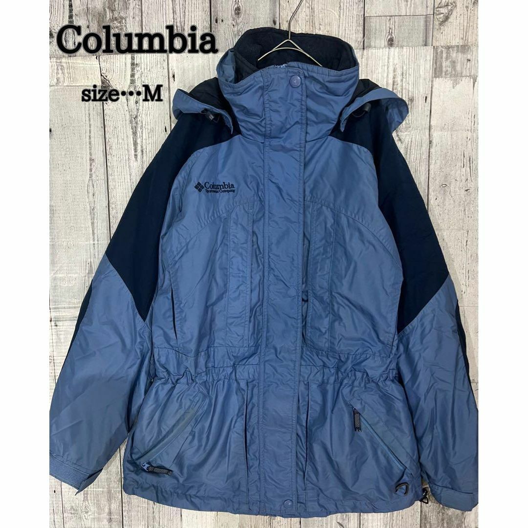 Columbia コロンビア マウンテンパーカー M 青系(総柄)