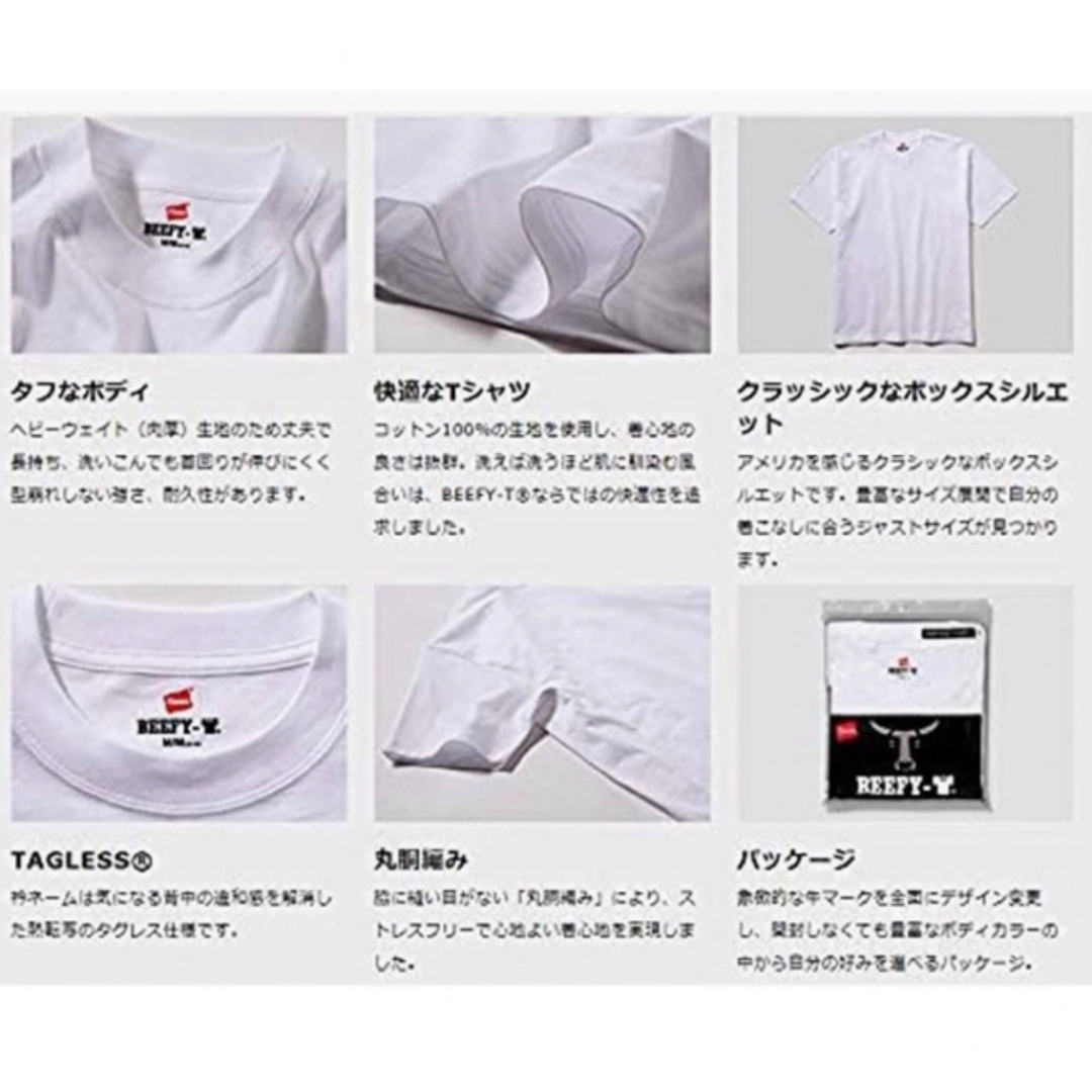 Hanes(ヘインズ)のヘインズ 厚地 丸首 BEEFY ビーフィー ロングスリーブ M メンズのトップス(Tシャツ/カットソー(七分/長袖))の商品写真