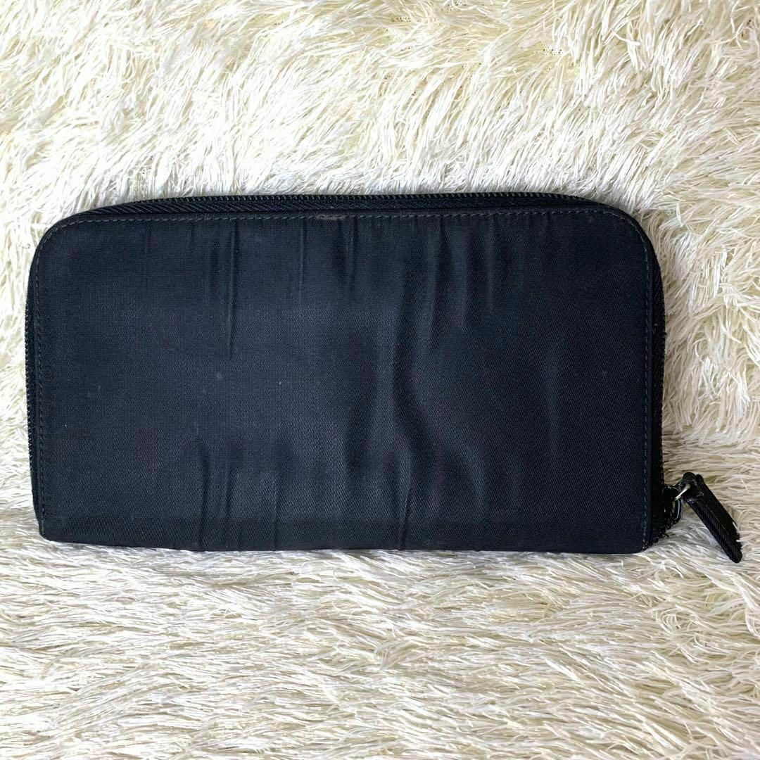 美品 PRADA プラダ ラウンドファスナー 長財布 コインケース ナイロン-