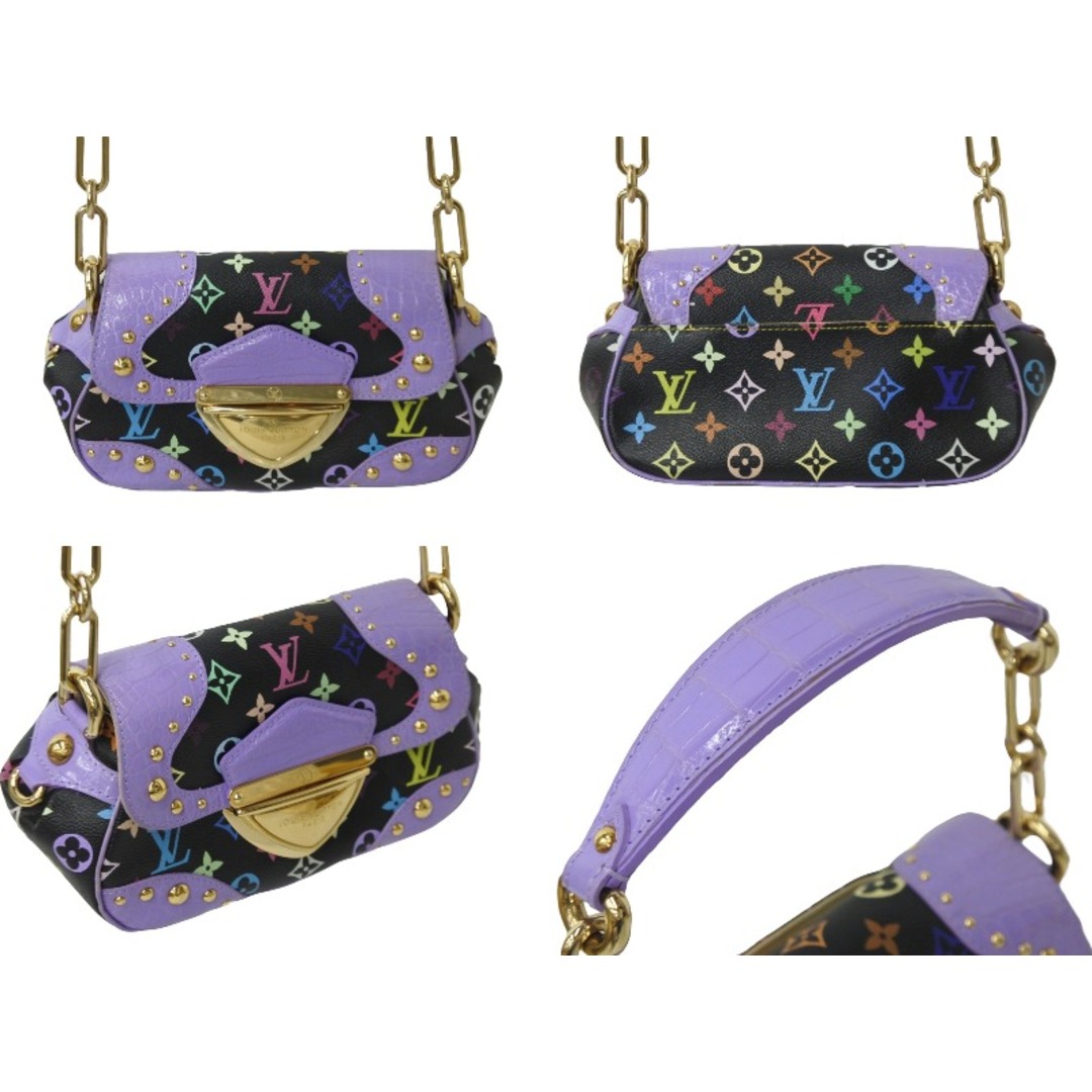 LOUIS VUITTON(ルイヴィトン)のLOUIS VUITTON ルイヴィトン ハンドバッグ マリリン クロコダイル モノグラム マルチカラー パープル M40127 美品 中古 55359 レディースのバッグ(ハンドバッグ)の商品写真