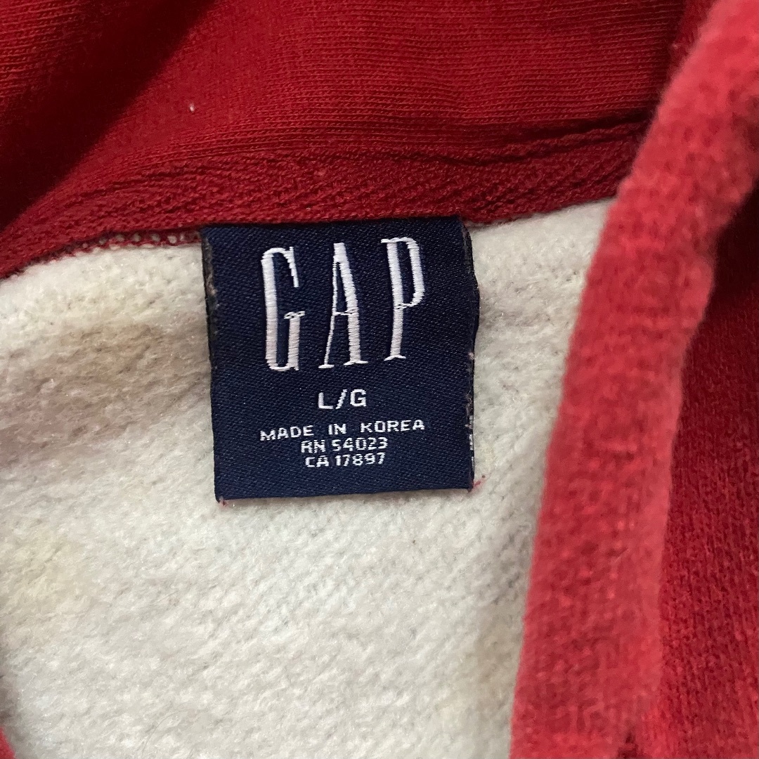 GAP(ギャップ)のoldGAP オールドギャップ ツートンラグランパーカー L グレー×レッド メンズのトップス(パーカー)の商品写真