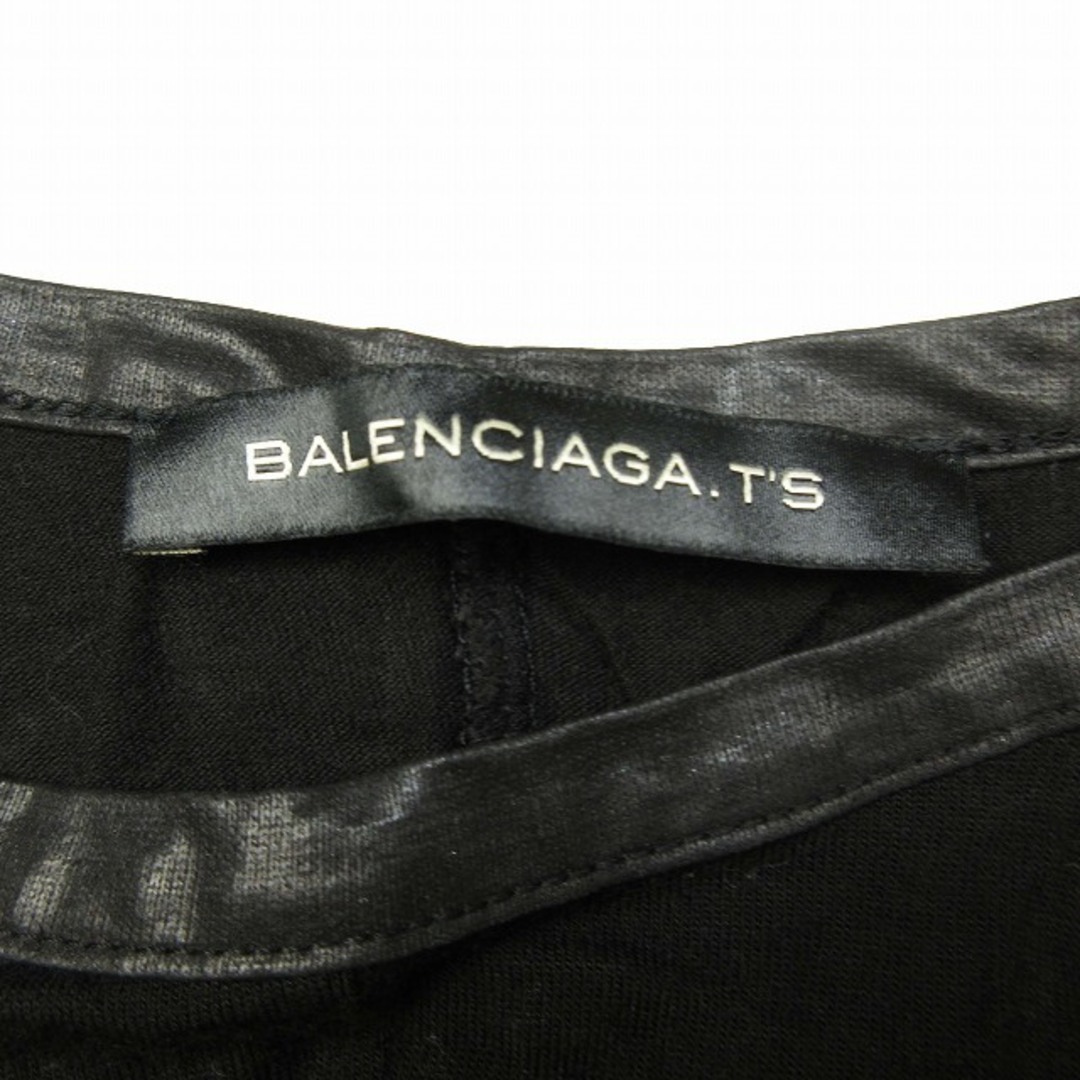 Balenciaga(バレンシアガ)の美品 バレンシアガ BALENCIAGA レザートリム Tシャツ 半袖 レーヨン レディースのトップス(Tシャツ(半袖/袖なし))の商品写真