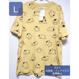 ポムポムプリン(ポムポムプリン)のポムポムプリン Ｔシャツ 半袖 Ｌ 総柄 サンリオ(Tシャツ/カットソー(半袖/袖なし))