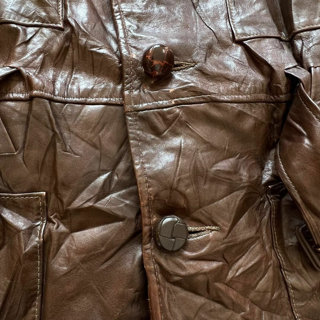 schott(ショット)のschott ショット レザーコート 古着 40 トレンチコート メンズのジャケット/アウター(レザージャケット)の商品写真