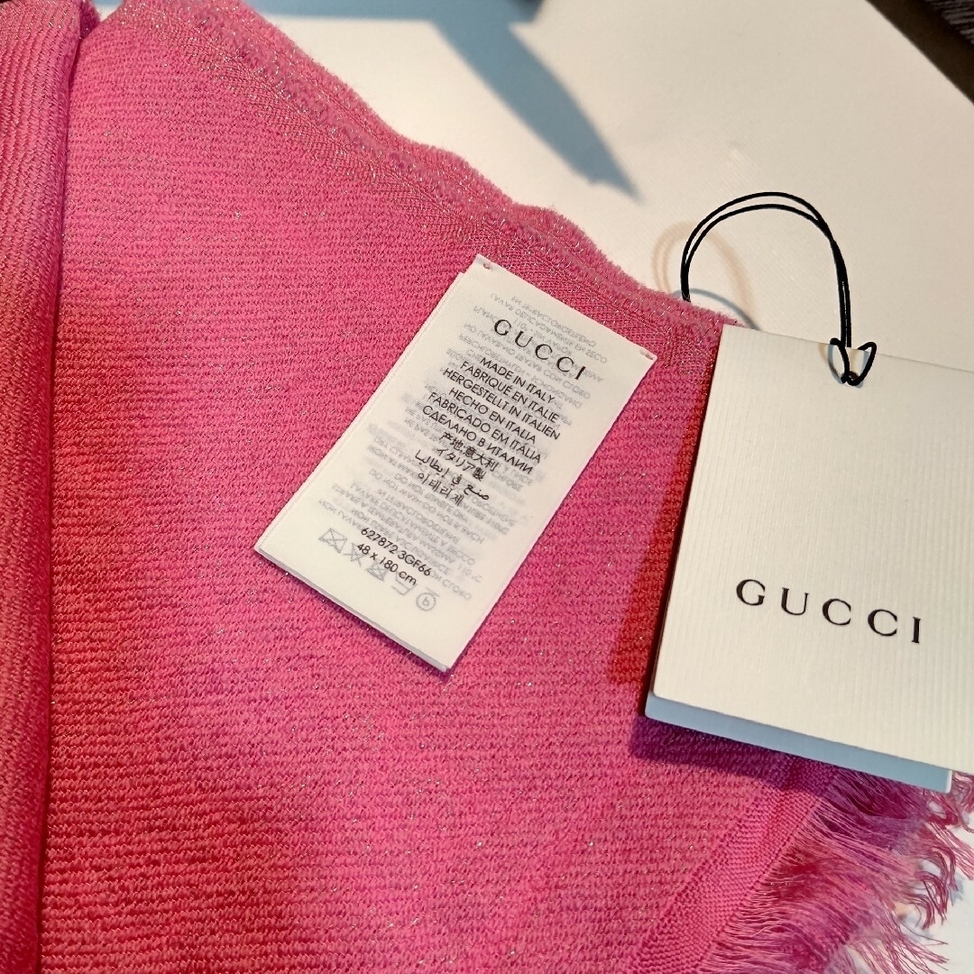 Gucci   新品箱袋付き GUCCI マフラー ショール ストールピンク