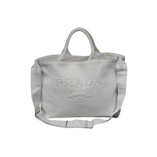 プラダ(PRADA)のPRADA プラダ トートバッグ ドリル 2WAY トートバッグ ショルダーバッグ コットンキャンバス 1BG395 2VG081 中古 55241(トートバッグ)