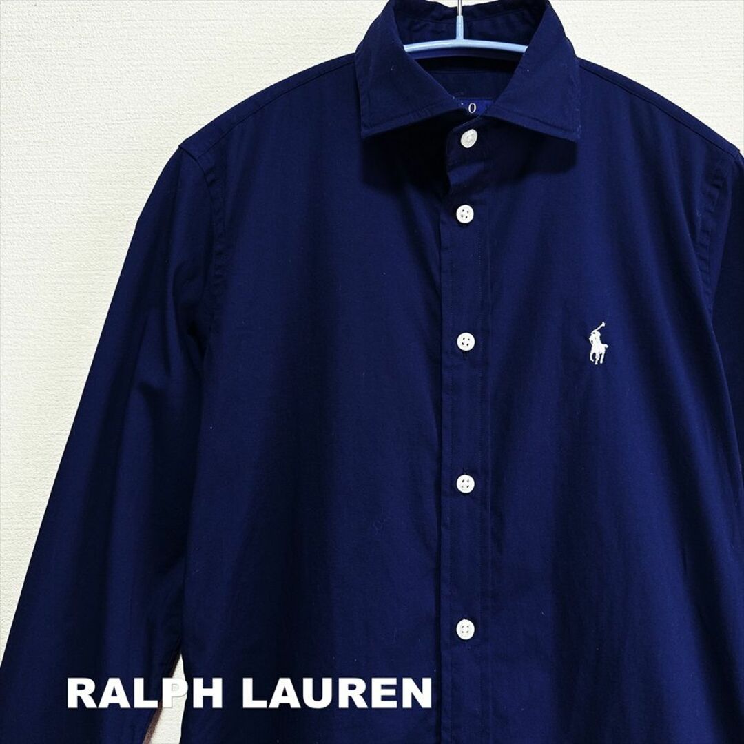 ScoLar(スカラー)の【RALPH LAUREN】ラルフローレン 刺繍ロゴ ネイビー シャツ レディースのトップス(シャツ/ブラウス(長袖/七分))の商品写真