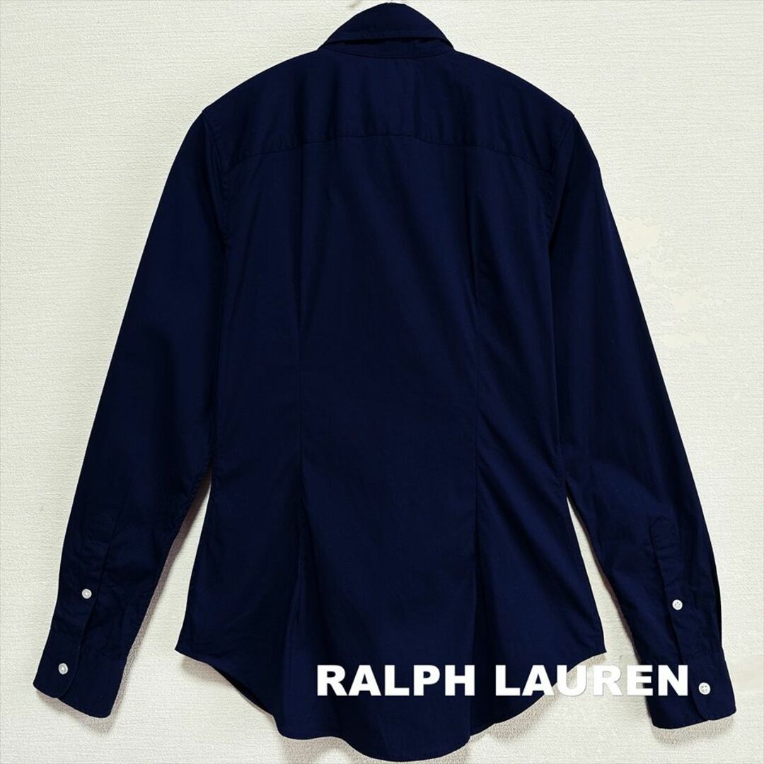 ScoLar(スカラー)の【RALPH LAUREN】ラルフローレン 刺繍ロゴ ネイビー シャツ レディースのトップス(シャツ/ブラウス(長袖/七分))の商品写真