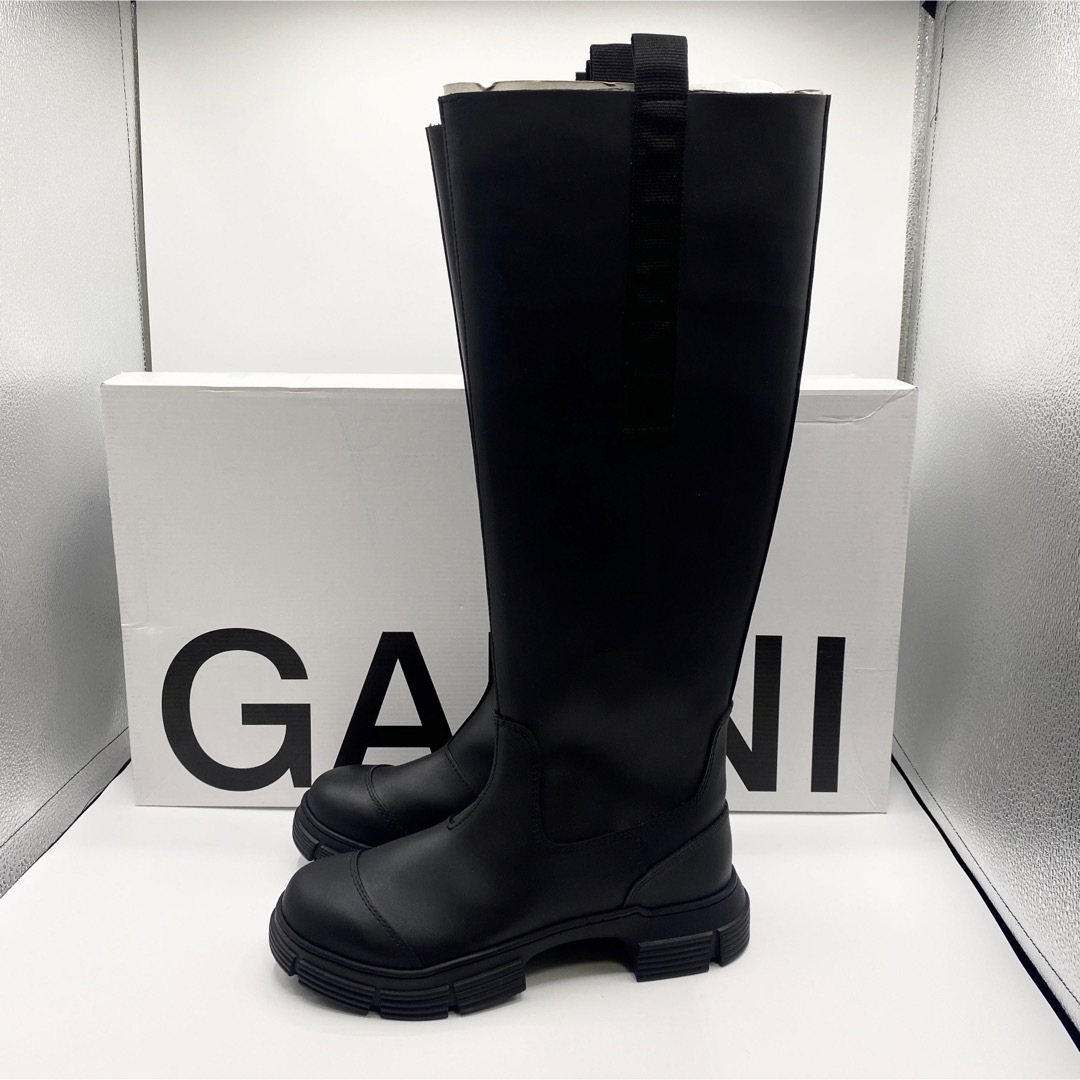 新品未使用！送料込み★Ganni★リサイクルラバーカントリーブーツ BLACK