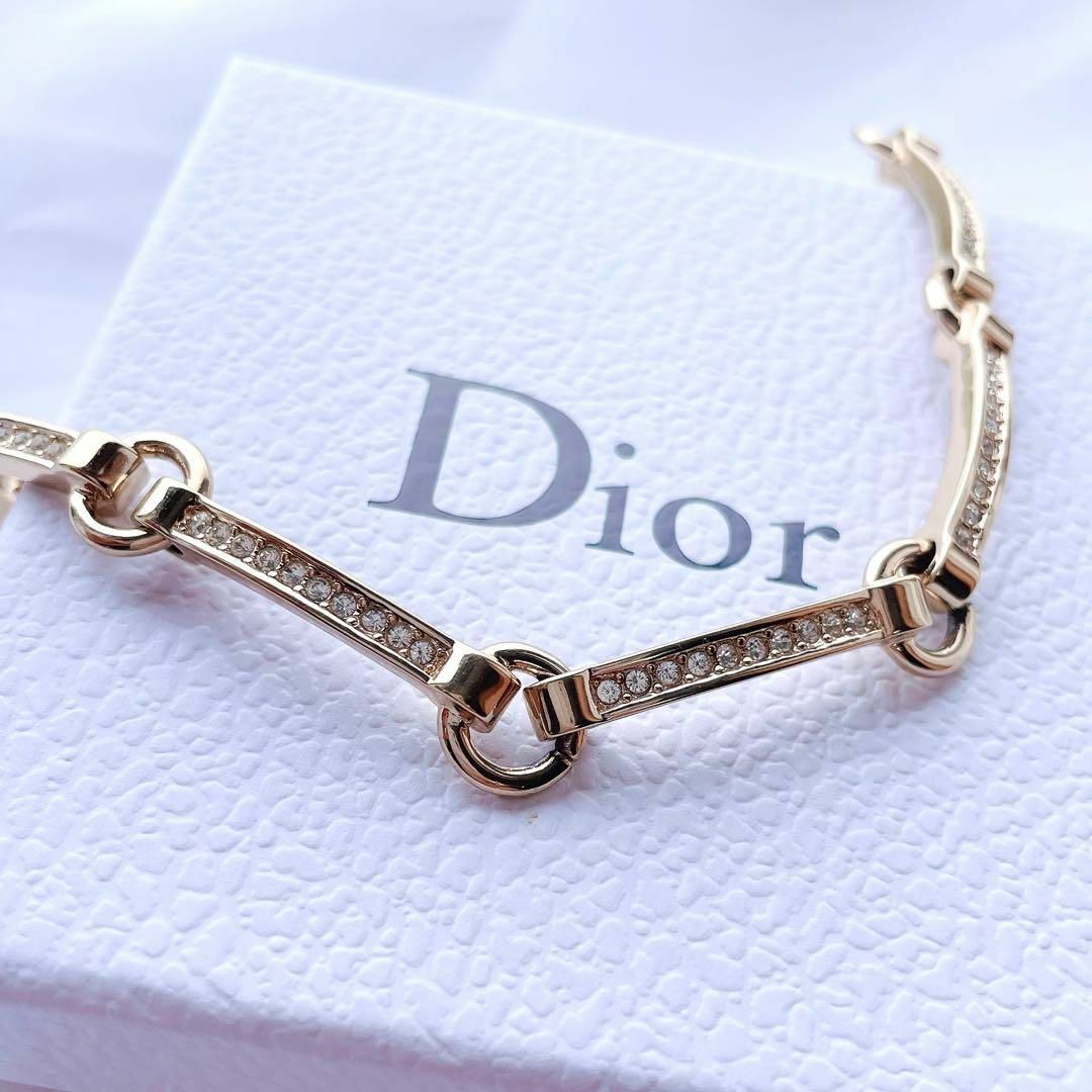 極美品 Dior ブレスレット ラインストーン 金 刻印あり 希少