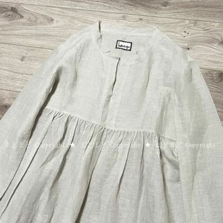 美品 ユーモレスク リネン コットン gauze blouse ガーゼ ブラウス